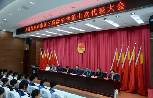 青春扬帆启新程 凝心聚力谱华章  ——共青团泰州市第三高级中学第七次代表大会胜利召开